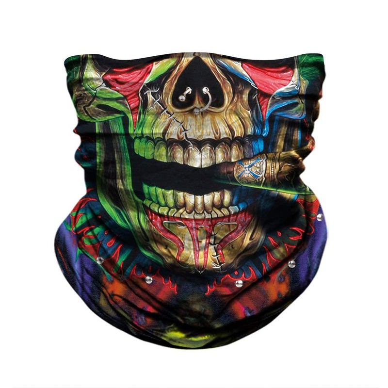 M-YOUNG Skull Face Mask Bandanas, Neck Gaiter, Headwear, Magic Scarf, Headband for dust sun wind (Sliver007) - Image 3